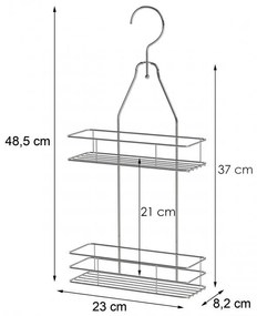 Erga Maddy S2, függő fürdőszoba kosár 24x8,5x48,5 cm, króm, ERG-YKA-E.MADDY S2