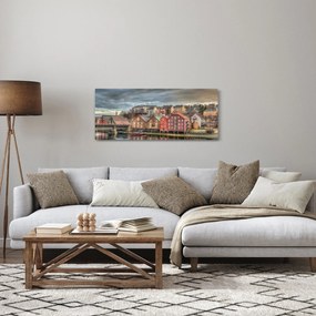Kép - házak a folyó mellett (120x50 cm)
