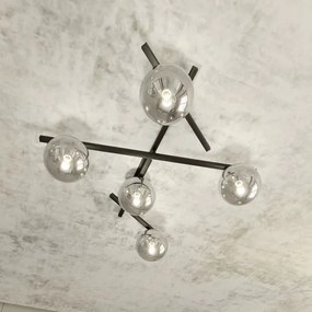 Mennyezeti lámpa SMART 5xE14/10W/230V fekete/szürke