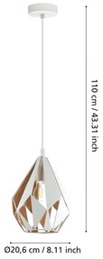 Eglo 43001 - Csillár zsinóron CARLTON 1xE27/60W/230V