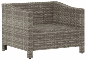 szürke polyrattan kerti fotel párnával