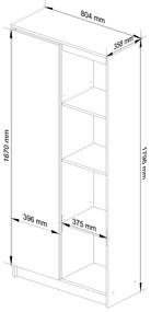 Regál Rehana II (fehér + szonoma tölgy). 1069800