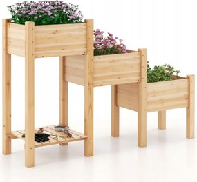 Virágtartó Fa Barna Costway Természetes Design 43 cm x 161 x 104 cm