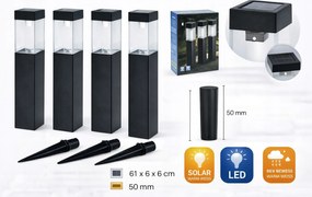 Napelemes kerti álló lámpa Led grafit matt 35,5 cm 3 db