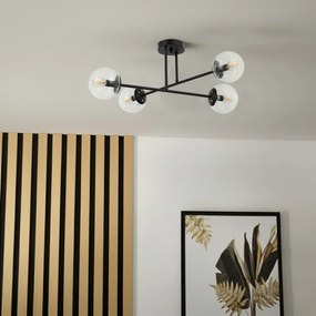 Brilagi - MALIVA felületre szerelhető csillár 4xE14/15W/230V fekete/átlátszó