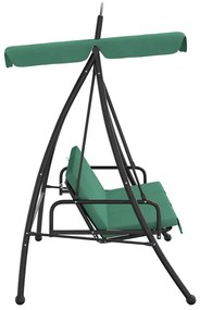 zöld szövet és acél baldachinos kerti hintapad 198 cm