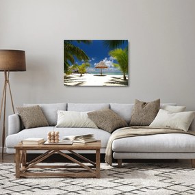 Üveg kép - Fehér homokos strand (70x50 cm)