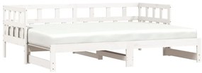 fehér tömör fenyőfa kihúzható kanapéágy 80 x 200 cm