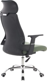 Irodai szék, sötétszürke/zöld/króm, teherbírás 150 kg, HOLGER