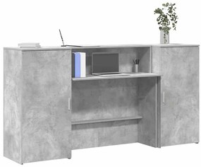 recepciós pult betonszürke 200x50x103,5 cm szerelt fa