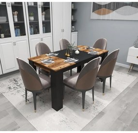 Étkező asztal Line - Light Walnut, Black