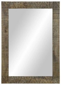 Fürdőszoba tükör 50x2,5x70 cm tömörfa mangó szürke