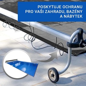 JAGO Takaróponyva  650 g/m² aluminium szemek 4 x 6 m fekete