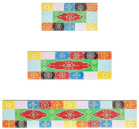 3 darabos fali polc szett 100x20x6 cm tömör mangófából