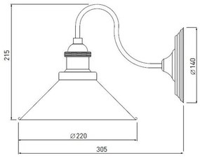 Lámpa Fali lámpatest MANI 1,4052, AC220-240V, 50/60Hz, 1*E27, IP20, átmérő 22 CM, egyes, fekete/arany