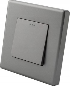 Szürke egypólusú váltókapcsoló szett kerettel Miuun Leo