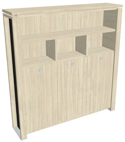 Verno+ S magas gardrób 200 x 46 x 210 cm, polccal, akác / fekete