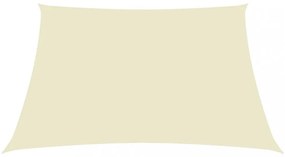 krémszínű négyzet alakú oxford-szövet napvitorla 4,5x4,5 m