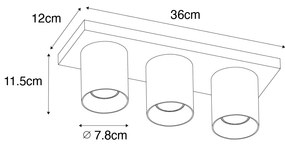 Modern mennyezeti spotlámpa fehér 3-lámpás - Tubo