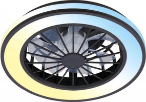 Brilo - VENTURO LED dimmelhető mennyezeti ventilátor LED/24W/230V 3000-6500K fekete+távirányító