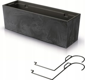 Erkély virágtartó doboz fogantyúk 58x19cm antracit