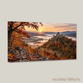 Őszi várhegy falikép – részletgazdag nyomat 40x23 cm