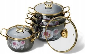 Zománc Edények 8el 18 20 22 24 cm indukciós gáz Masterpan MP-2632