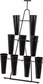 Fekete Virágtartó Állvány Virágbolthoz Nagy Fém Emeletes Vázák