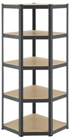 Juskys Sarokpolcos Basic 180x70x40 cm - szürke