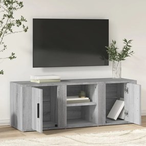 szürke sonoma színű szerelt fa TV-szekrény 100x31,5x35 cm