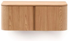 Natúr színű fali mosdó alatti szekrény kőrisfa dekorral 90x35 cm Salaya – Kave Home