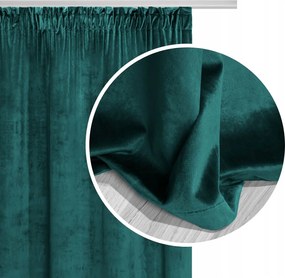 Velúr Függöny 140x270 Szalaggal Velvet Türkiz
