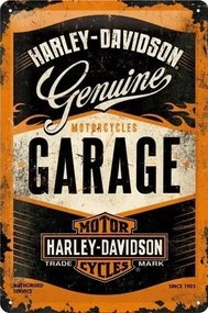 Fém tábla Harley-Davidson - Garage, (20 x 30 cm)