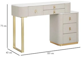 Bézs-aranyszínű konzolasztal 40x120 cm Beauty – Mauro Ferretti