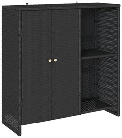 Tároló Szekrény Fekete 100x36x102 cm Rattan