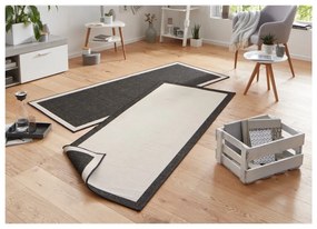 Panama fekete-krémszínű kültéri szőnyeg, 80 x 350 cm - NORTHRUGS