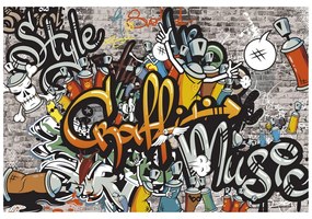 Tapéta graffiti tégla falon