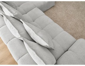 Világosszürke zsenília kinyitható-tárolóhelyes sarokkanapé (jobb oldali-heverő résszel) Everest – Bobochic Paris