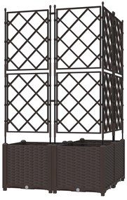 Cserép Támasszal 3 db Barna 80x80x143 cm