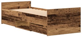 Ágykeret Mattress Nélkül Régi Fa 75x190 cm Mérnöki Fa
