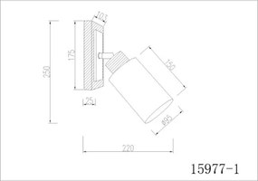 Globo 15977-1 Fali lámpa, barna fa, matt fehér fém, krómozott fém, matt fehér üveg, forgatható/dönthető, SzxM: 103x250mm, Mélység: 220mm, 1x E27 60W 230V izzó nélkül
