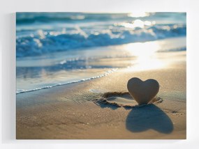 Vászonkép Canvas Kilátás Tengerpart Homok Tenger Szív 80x60