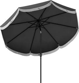 Outsunny 269 cm-es Napernyő, UV 30+ Oktogonalis Erkély Napernyő Tengerparti Napernyő Szélálló Piac Napernyő Forgó Napernyő Napvédő a Tengerpartra, Erk