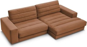 Narancssárga bársony sarokkanapé (jobb oldali-heverő résszel) Sierra – Bobochic Paris