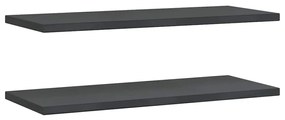 2 db fekete rozsdamentes acél fali polc 100 x 40 x 3 cm