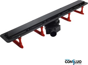 Pestan zuhanyfolyóka Confluo Frameless Line - keret nélküli - FEKETE üveg 95 cm