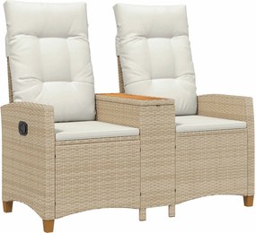 vidaXL Dönthető pad asztallal Beige és Krémszínű 126 x 65 x 112 cm