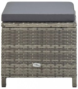 11 részes szürke polyrattan kültéri étkezőszett párnákkal