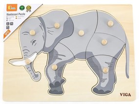 Gyermek fa puzzle Montessori Viga Elefánt