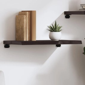 sötétbarna kezelt tömör tölgyfa fali polc 60x40x(2-4) cm